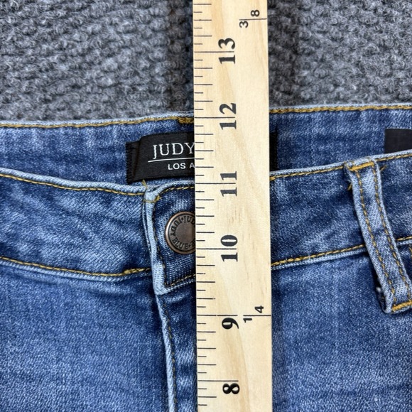 Judy Blue Jeans Womens 15/32 Blue Slim Fit Shark Bite Raw Hem Distressed JB88313 - Picture 7 of 11